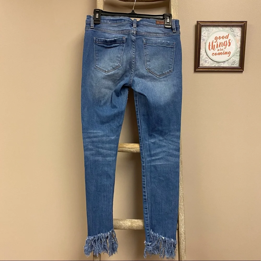 BlankNYC The Reade Classic Frayed Hem Skinny Jeans 26 - Picture 5 of 14